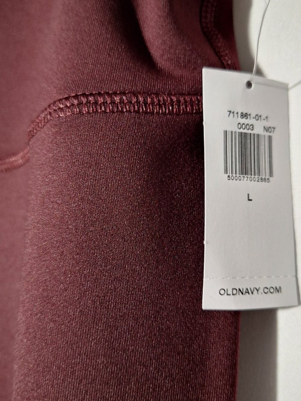 NWT Old Navy Active PowerPress Leggings, Maroon (RaisinAZ), L - Picture 3 of 5